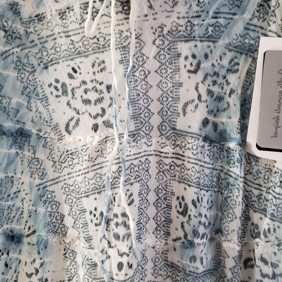 NWT Metrowear Gauzy Maxi Skirt, Lined, Teal & White, Sz.S, Pretty, Comfortable! - Picture 2 of 12
